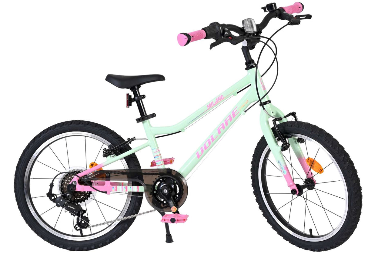 Kinderfahrrad in Mintgrün mit pinken Akzenten und 20-Zoll-Rädern