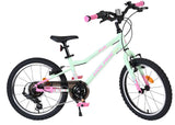 Kinderfahrrad in Mintgrün mit pinken Akzenten und 20-Zoll-Rädern