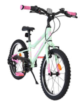 Kinderfahrrad in Mintgrün mit pinken Akzenten und stabilen Reifen