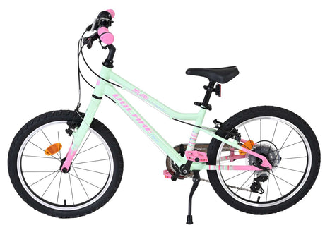 Kinderfahrrad in Mintgrün mit pinken Akzenten und 20-Zoll-Rädern