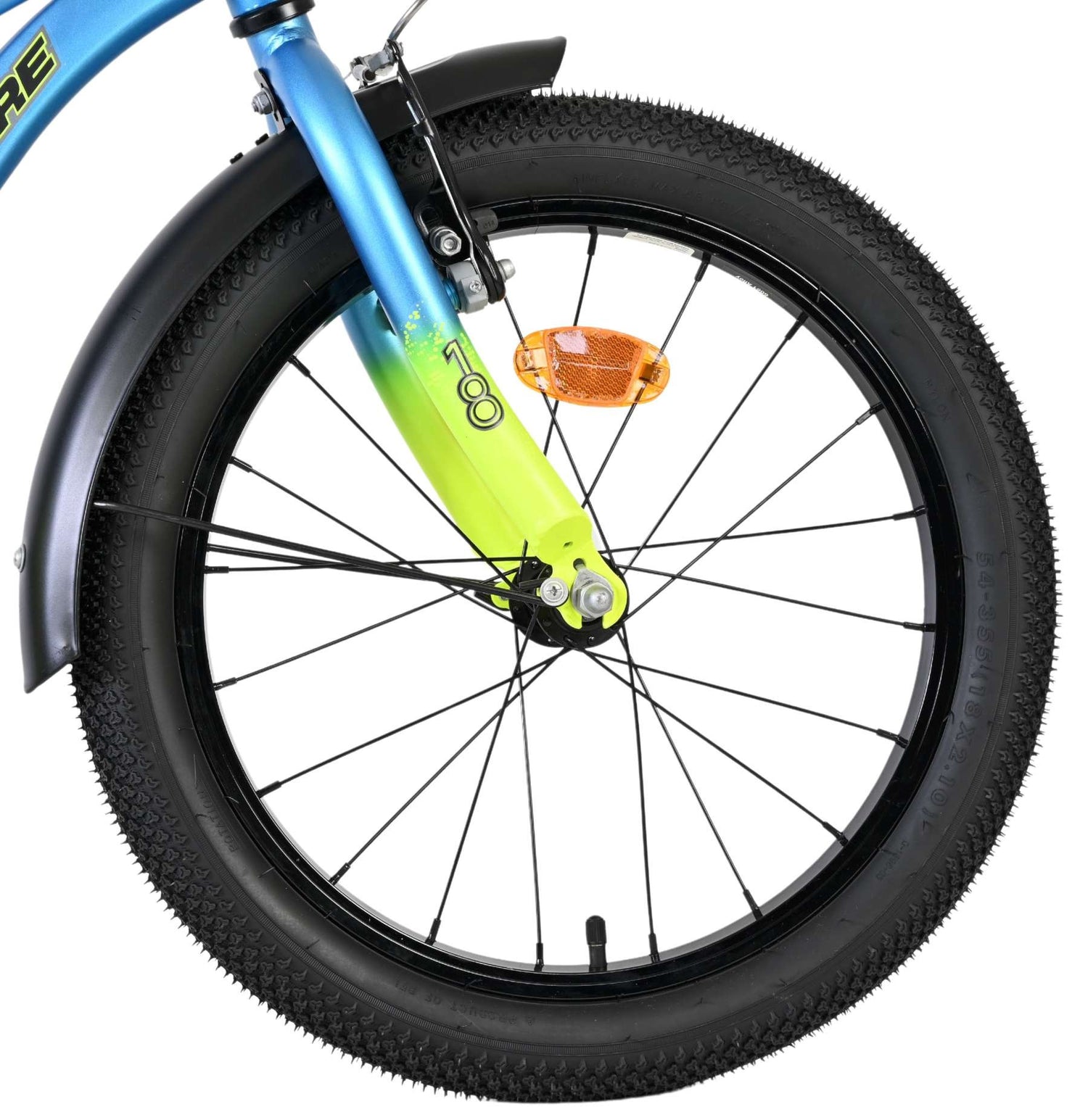 Volare Thombike Kinderfahrrad – Jungen – 18 Zoll – Blau-Gelb – Geschlossener Kettenschutz, Rücktritt- & Handbremse, höhenverstellbar, Luftreifen,