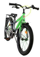 Kinderfahrrad in Grün und Grau mit stabilen Reifen und Rücktrittbremse