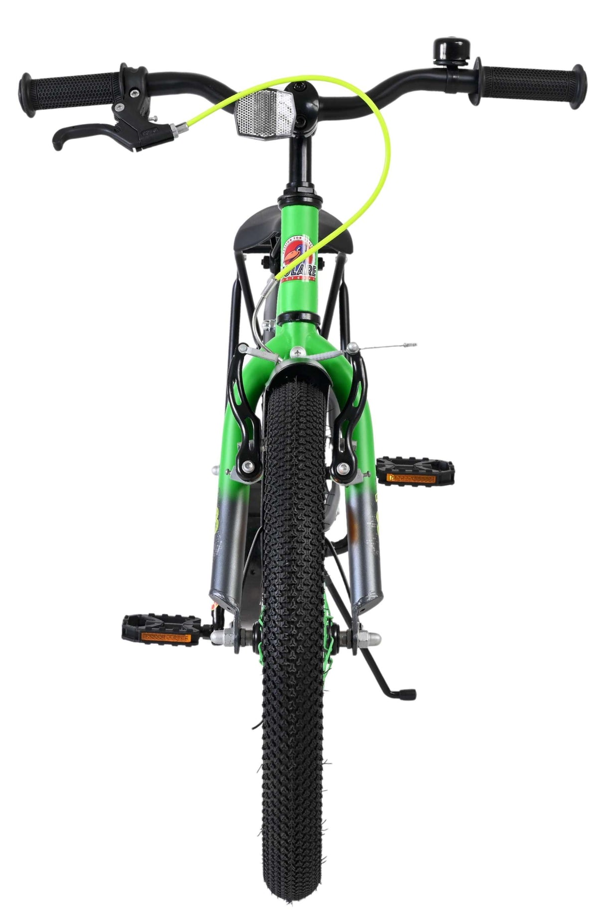 Grünes Kinderfahrrad mit breiten Reifen und sportlichem Lenkerdesign