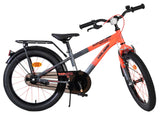 Fahrrad in Orange und Grau mit stabiler Bauweise und Rücktrittbremse