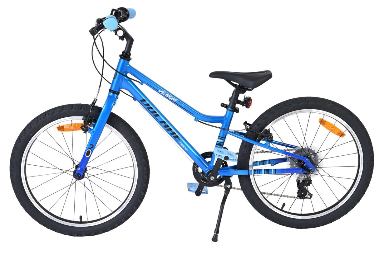 Blaues Kinderfahrrad mit 20-Zoll-Rädern und komfortablem Sattel