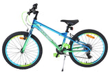 Buntes Kinderfahrrad in Blau und Grün mit stabilen Reifen