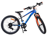 Jugendfahrrad in Blau und Orange mit 18 Gängen und Mountainbike-Reifen