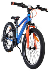 Fahrrad mit blauer und oranger Farbgestaltung, 20-Zoll-Räder, Mountainbike-Design