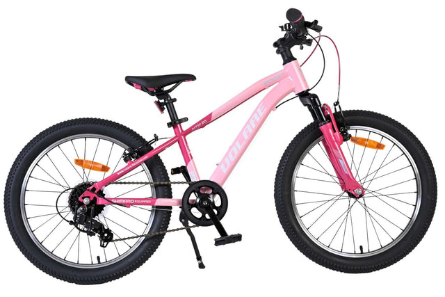 Rosa Kinderfahrrad mit 20-Zoll-Rädern und Shimano-Schaltung