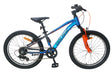 Blaues Kinderfahrrad mit orangefarbenen Akzenten und 20-Zoll-Rädern