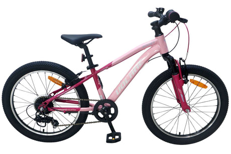 Rosa Kinderfahrrad mit 20-Zoll-Rädern und Shimano-Schaltung