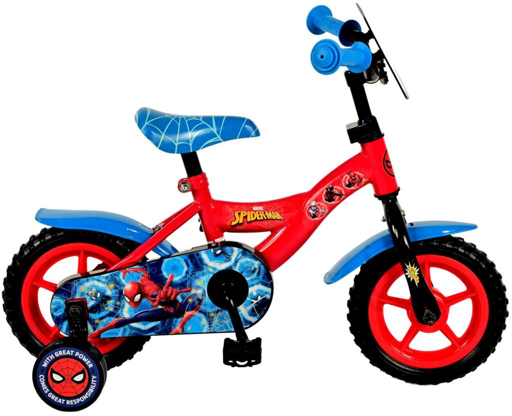 Spiderman 10 Zoll Kinderfahrrad mit Pedalsystem und geschlossenem Kettenschutz