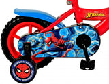 Rotes Spiderman-Fahrrad mit blauen Akzenten und luftfreien Schaumstoffreifen