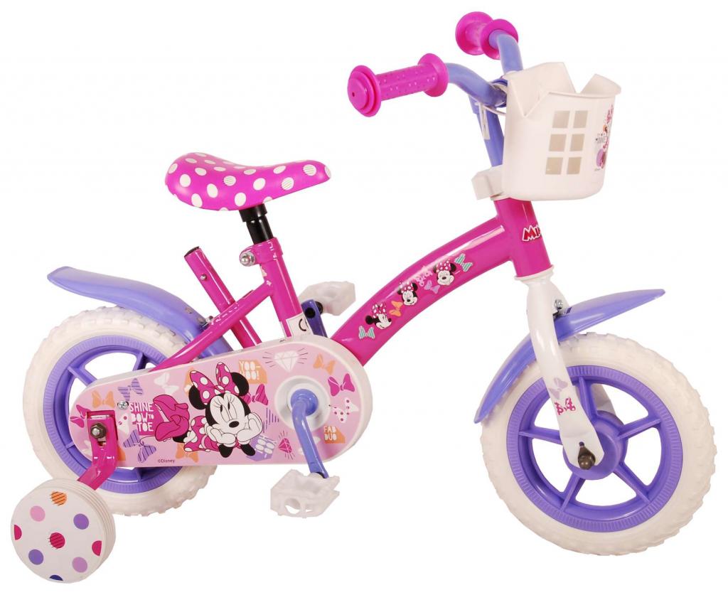 Disney Minnie 10-Zoll-Kinderfahrrad mit Pedalsystem und geschlossenem Kettenschutz