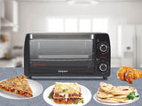 Beper 90.882 Elektrischer Mini-Ofen 12 L mit Quarz-Heizelementen, Timer und Temperaturregelung bis 230 °C, 1050 W