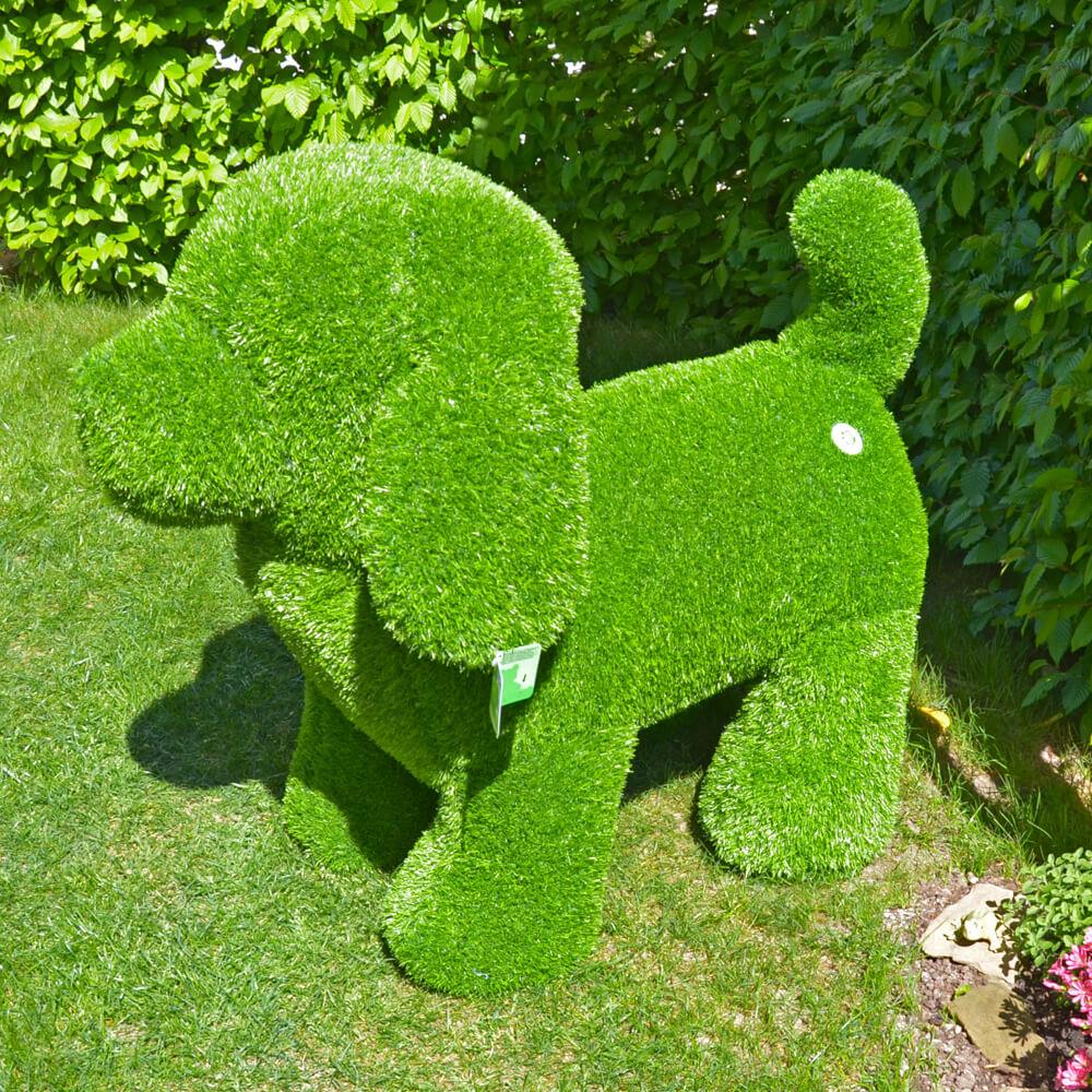AniPlants, Grasfigur, "Hund", stehend, Gartendeko, 80cm