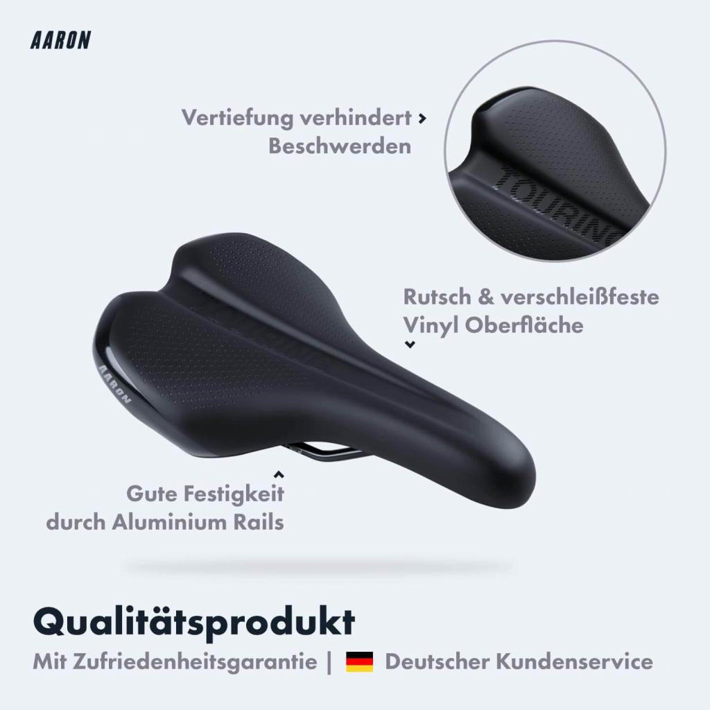 AARON Touring ergonomischer Fahrradsattel Unisex für Mountainbike, Stadtrad, E-Bike