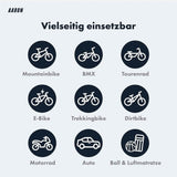 AARON Luftpumpe Sport One in Blau Fahrrad-Stand-Pumpe für alle Ventile mit Manometer