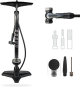 AARON Luftpumpe Sport One in Grau Fahrrad-Stand-Pumpe für alle Ventile mit Manometer