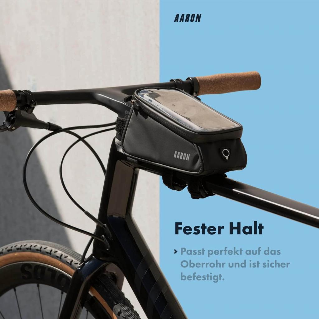 AARON Rahmentasche Fahrrad, Handytasche wasserdicht, Handyhalterung für den Rahmen