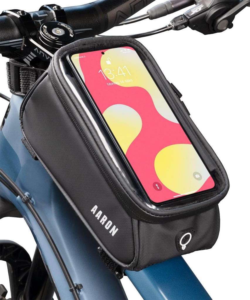 AARON Rahmentasche Fahrrad, Handytasche wasserdicht, Handyhalterung für den Rahmen