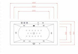 PureHaven Whirlpool 182x90cm Heizung Reinigungsprogramm & Lichttherapie Wasserfall Bluetooth-fähiges Soundsystem
