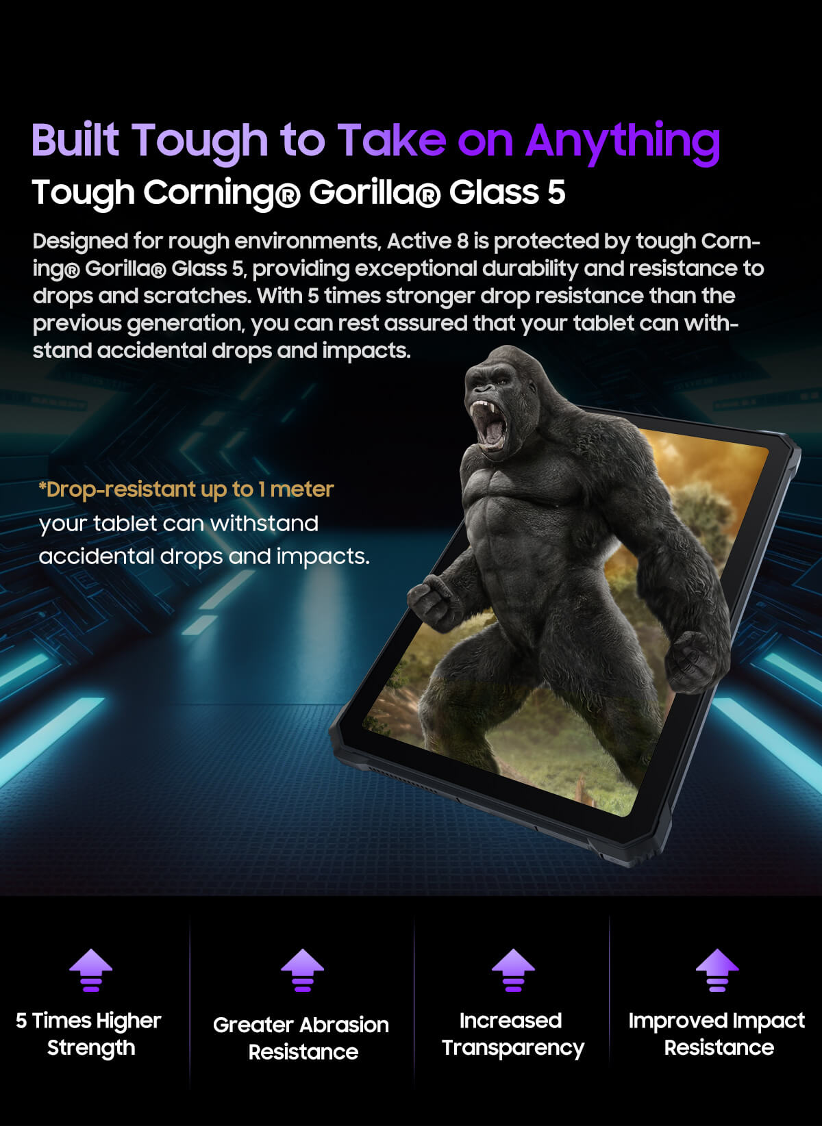 Blackview Active 8 Pro Rugged Tablet 10,36" 2,4K FHD+ 16GB RAM 256GB ROM 48MP Kamera 22000mAh Android 15 Dual SIM LTE WiFi NFC GPS OTG Outdoor