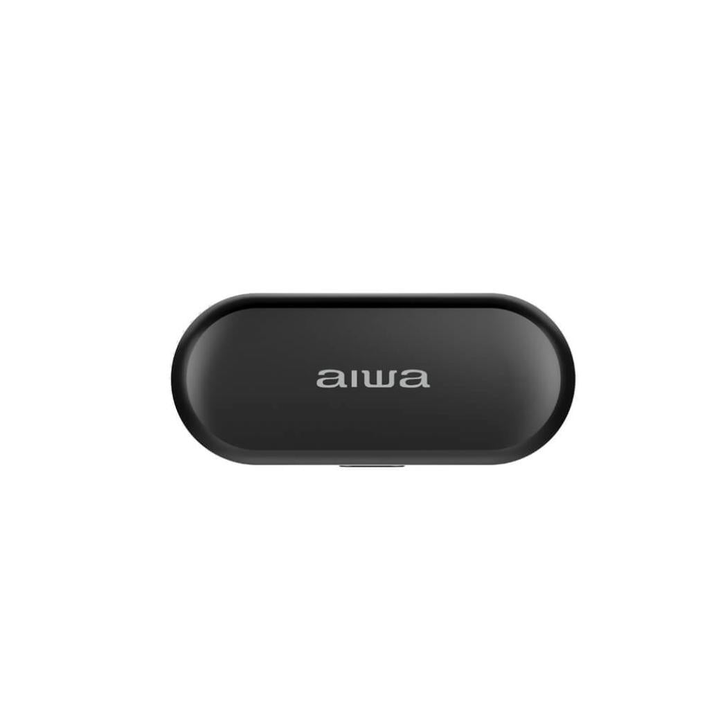 Aiwa ESP-350BK SCHWARZ In-Ear Bluetooth Kopfhörer mit Ladestation IPX4 wasserdicht TWS