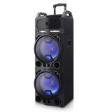 Aiwa KBTUS-900 Karaoke LED Trolley 100W Party Lautsprecher kabellose Mikrofone, BT, Fernbedienung