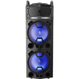 Aiwa KBTUS-900 Karaoke LED Trolley 100W Party Lautsprecher kabellose Mikrofone, BT, Fernbedienung