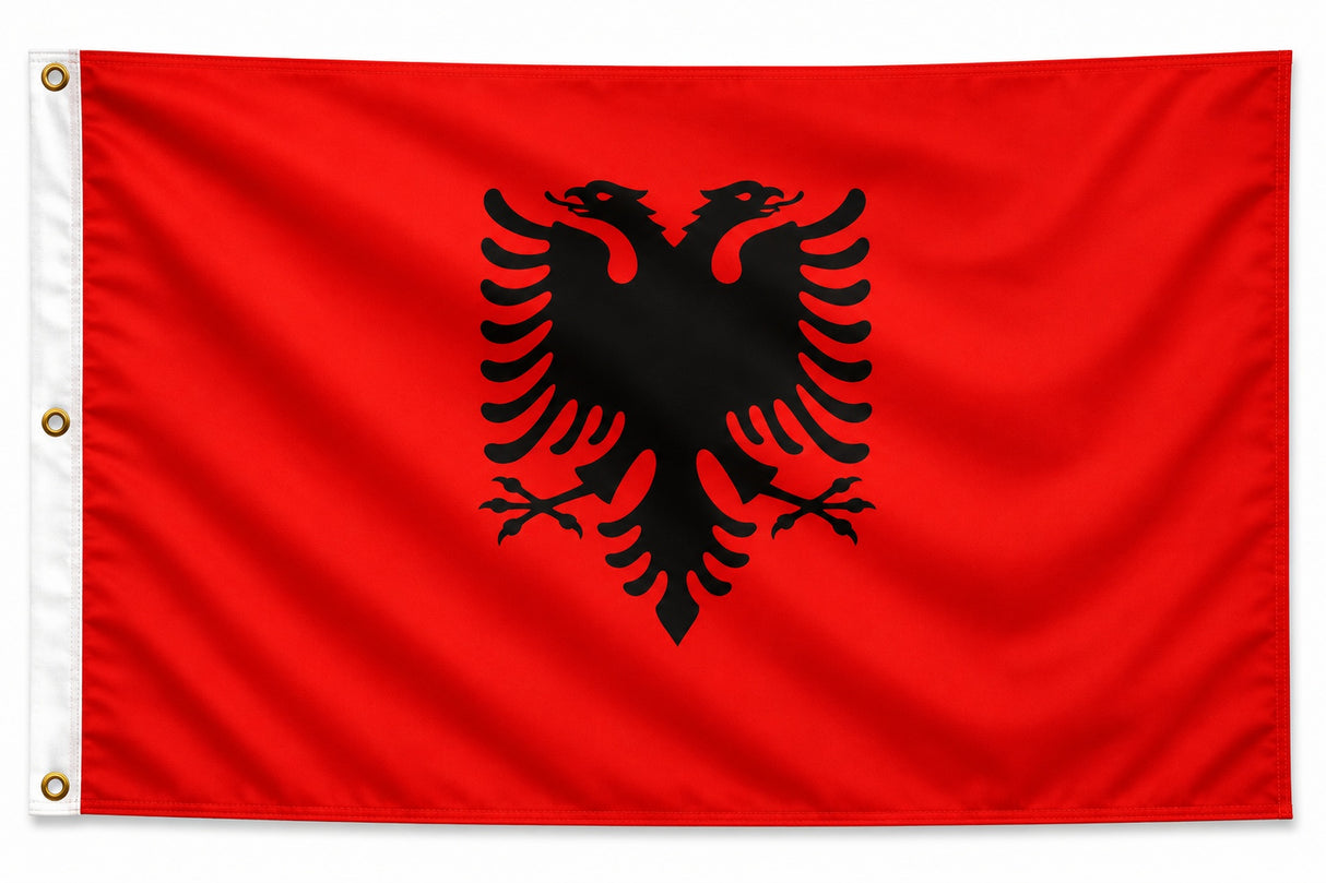 Flagge Albanien 90 x 150 cm mit 2 Ösen 100g/m² Stoffgewicht Hissfahne Hissflagge