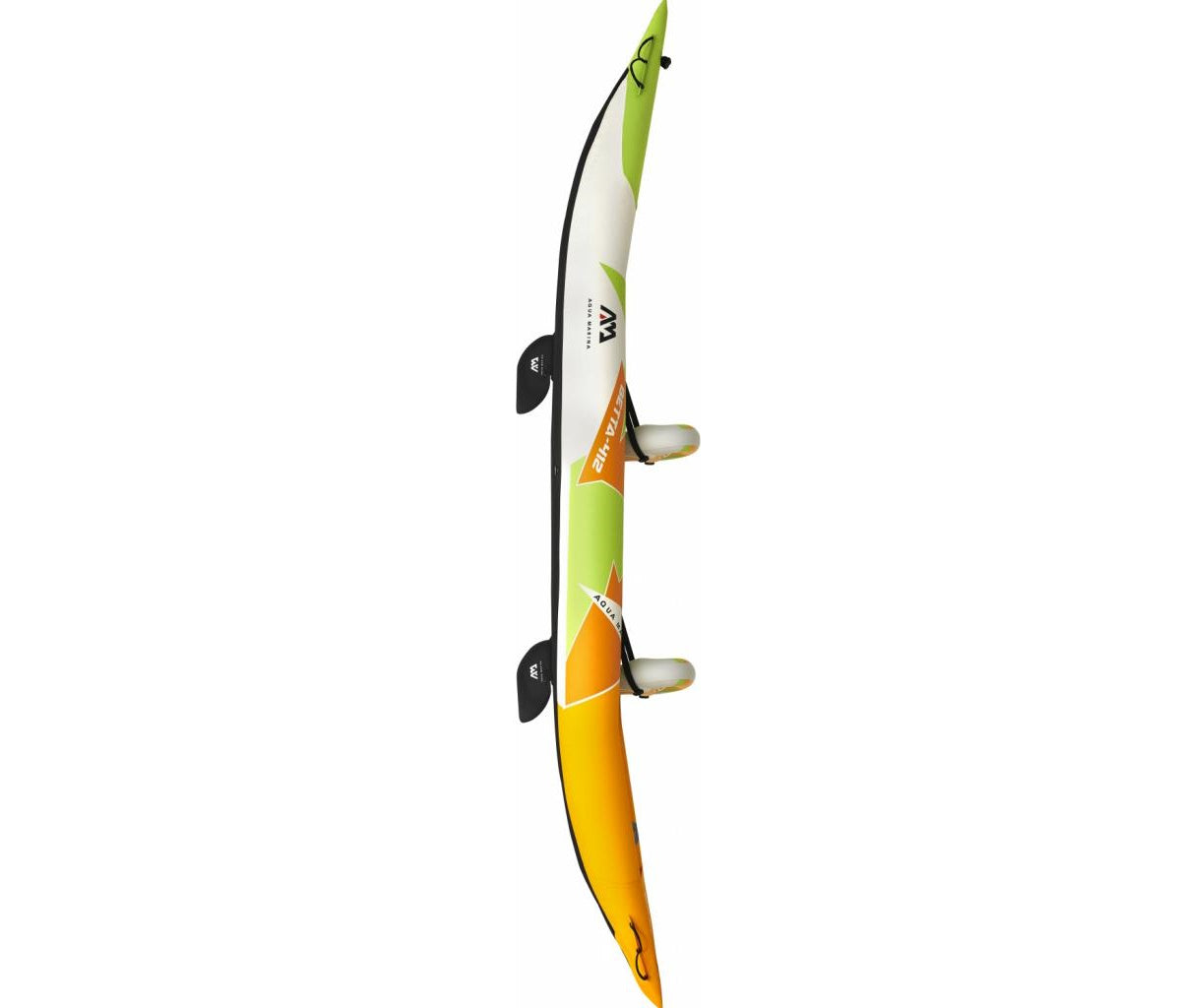 Aqua Marina Kajak 412x83 cm für 2 Personen mit Luftsitz verstellbarer Lehne Transporttasche Reparaturset Handpumpe strapazierfähig Grün/Weiß/Orange