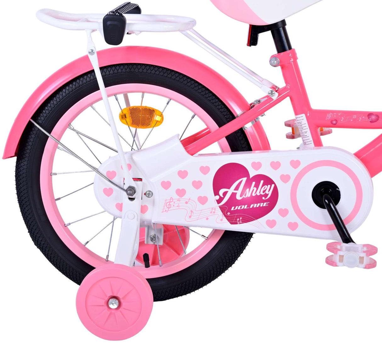 Volare Ashley Kinderfahrrad - Mädchen - 16 Zoll - Rosa/Rot