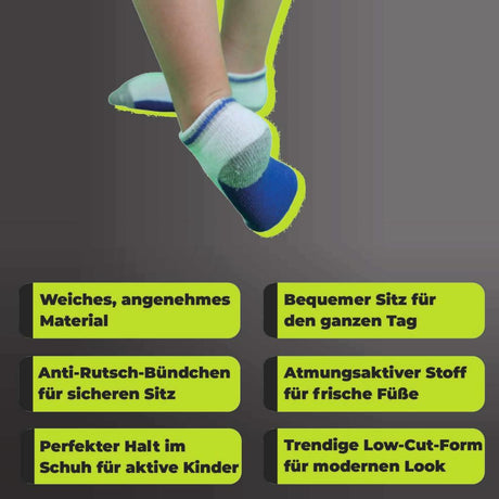 Merkmale der Athletech 6 Paar Low-Cut-Sportsocken fÃ¼r Kinder 3-5 Jahre bis Gr. 34 bunt