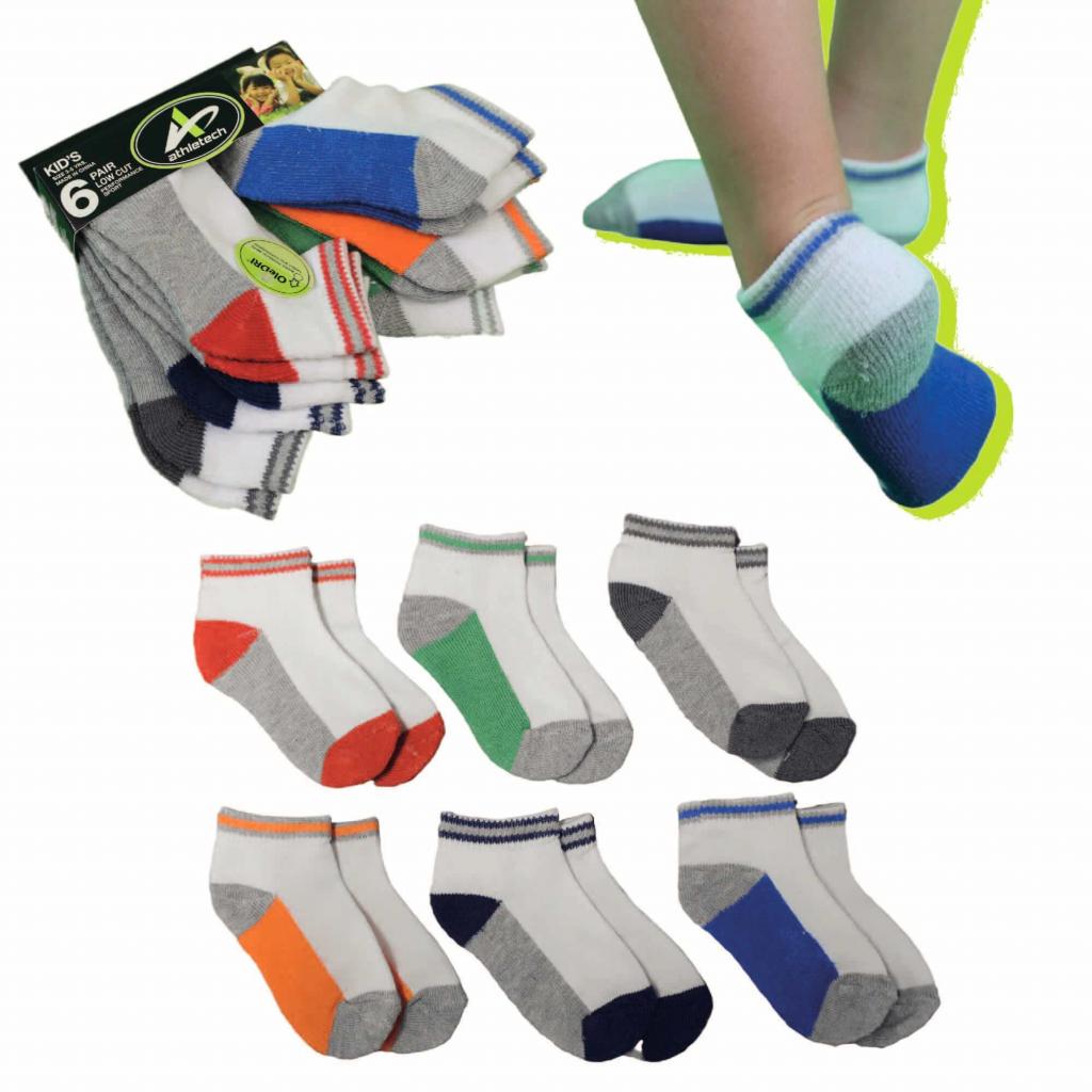 Profilbild der Athletech 6 Paar Low-Cut-Sportsocken fÃ¼r Kinder 3-5 Jahre bis Gr. 34 bunt