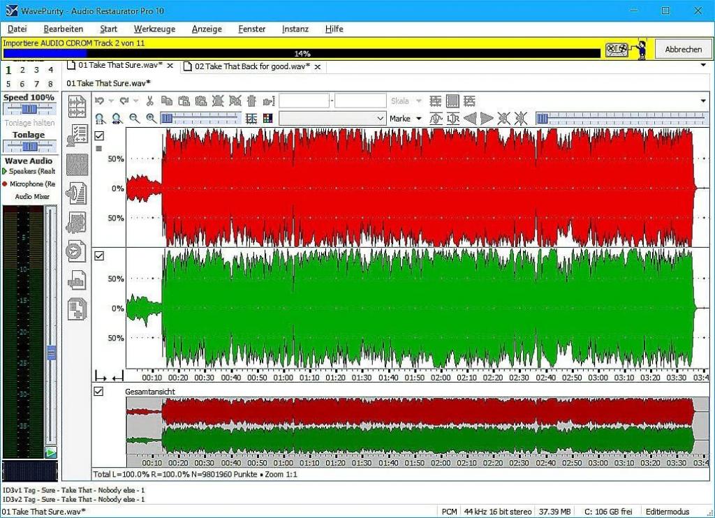 Audio Restaurator Pro 10 Software Funktionsbeispiel