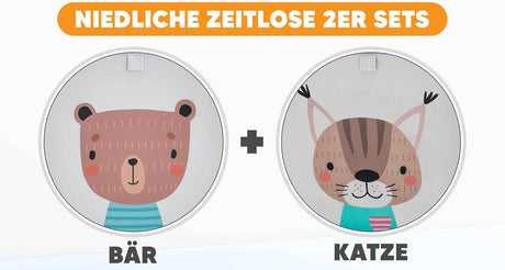 Fenchis Aufbewahrungsboxen Katzen- und Bärmotiv