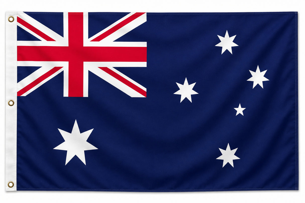 Flagge Australien 90 x 150 cm Fahne mit 2 Ösen 100g/m² Stoffgewicht Hissflagge Hissen