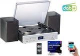 auvisio Musikanlage MHX-620 Plattenspieler/Digitalisierer, BT, DAB+, CD, MC, USB, MP3