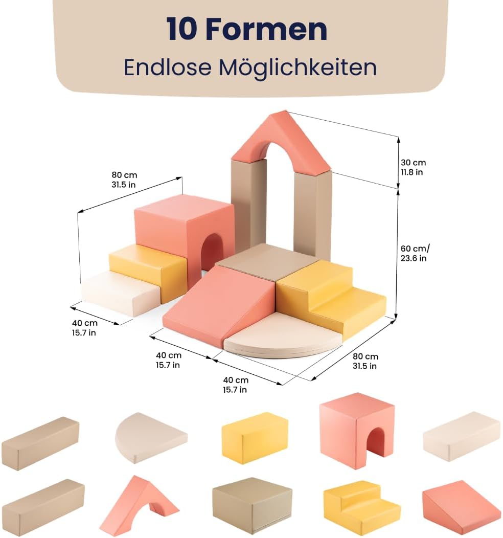 IGLU SET 21 Creativity - verschiedene Farben- Schaumstoff-Bausteine / Spielbausteine für Kinder zw. 1-5 Jahre