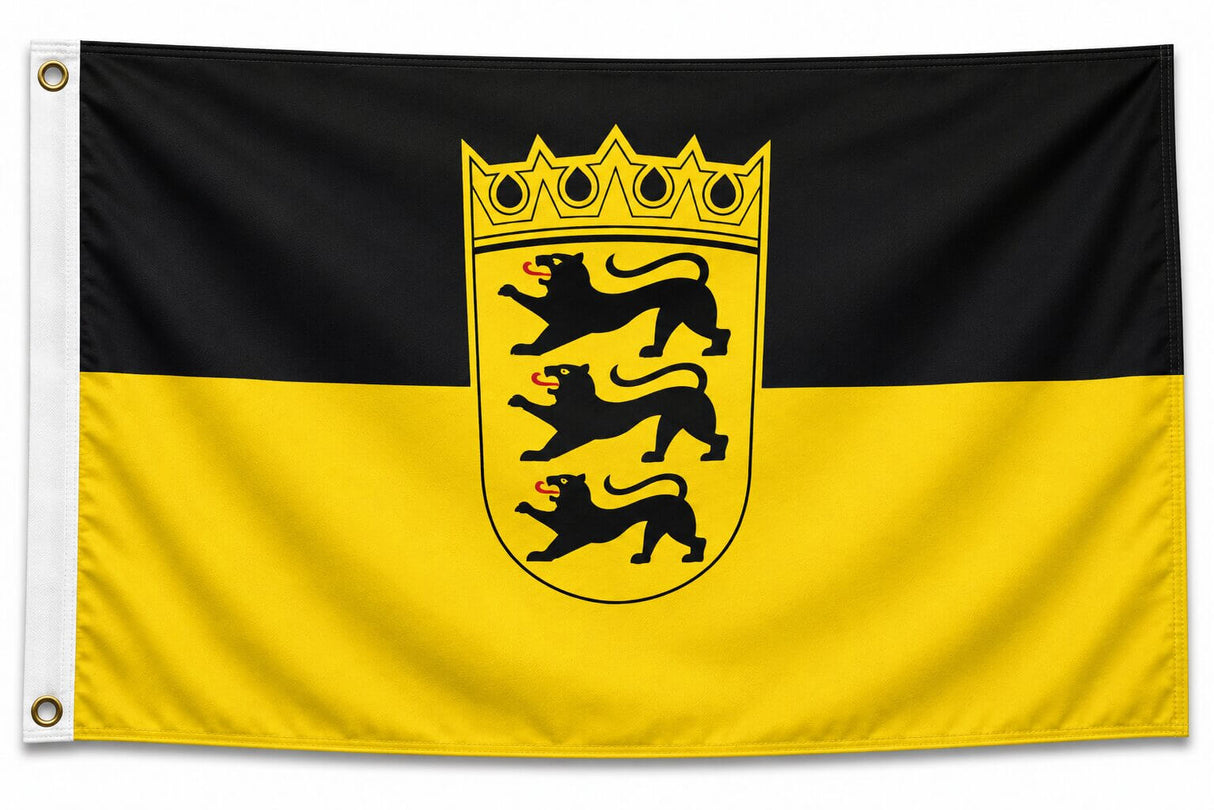 Flagge Baden-Württemberg 90 x 150 cm Fahne mit 2 Ösen 100g/m² Stoffgewicht Hissflagge