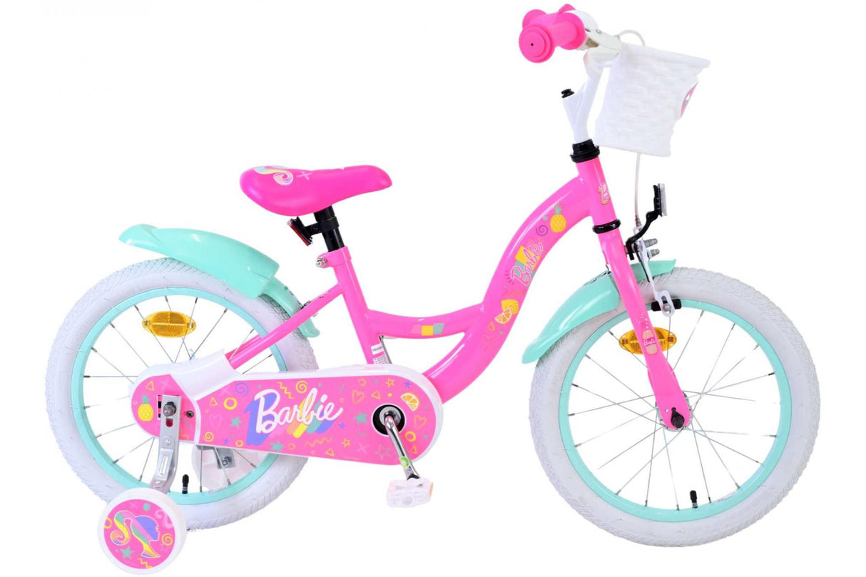 Volare Barbie Kinderfahrrad für Mädchen - 16 Zoll in Rosa für Kinder von 4 bis 6 Jahren