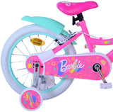 Volare Barbie Kinderfahrrad für Mädchen - 16 Zoll in Rosa mit zwei Handbremsen