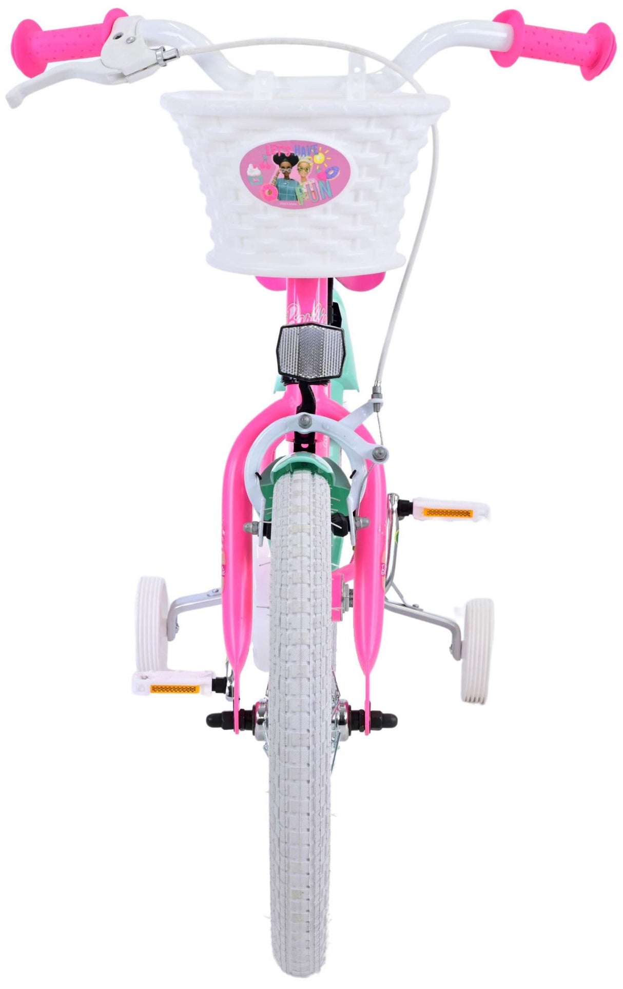 Volare Barbie Kinderfahrrad für Mädchen - 16 Zoll in Rosa für Kinder von 4 bis 6 Jahren