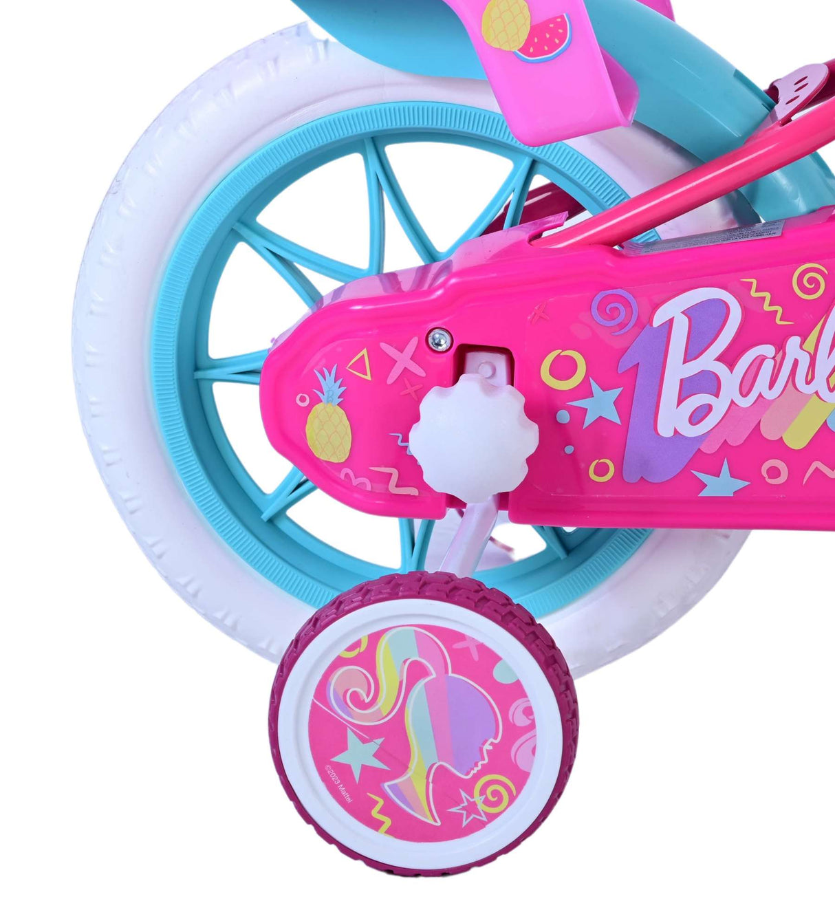 Volare Barbie Kinderfahrrad für Mädchen - 12 Zoll in Rosa mit Sicherheitsmerkmalen