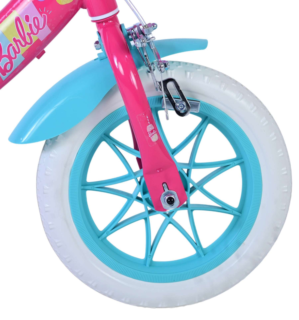 Volare Barbie Kinderfahrrad für Mädchen - 12 Zoll in Rosa mit Sicherheitsmerkmalen