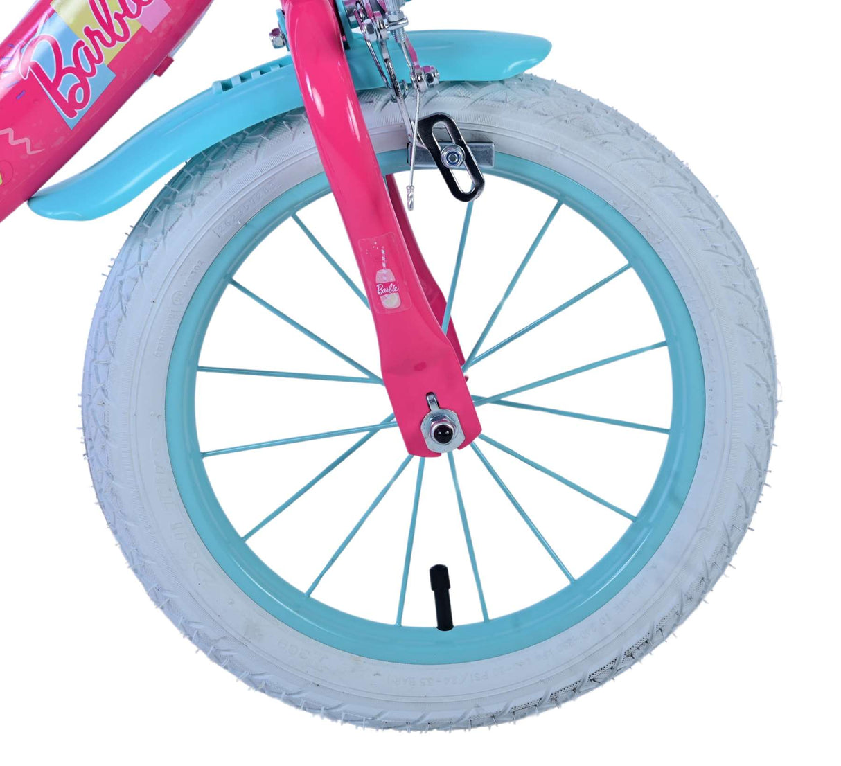 Volare Barbie Kinderfahrrad für Mädchen - 14 Zoll - Rosa mit Zweihandbremsen