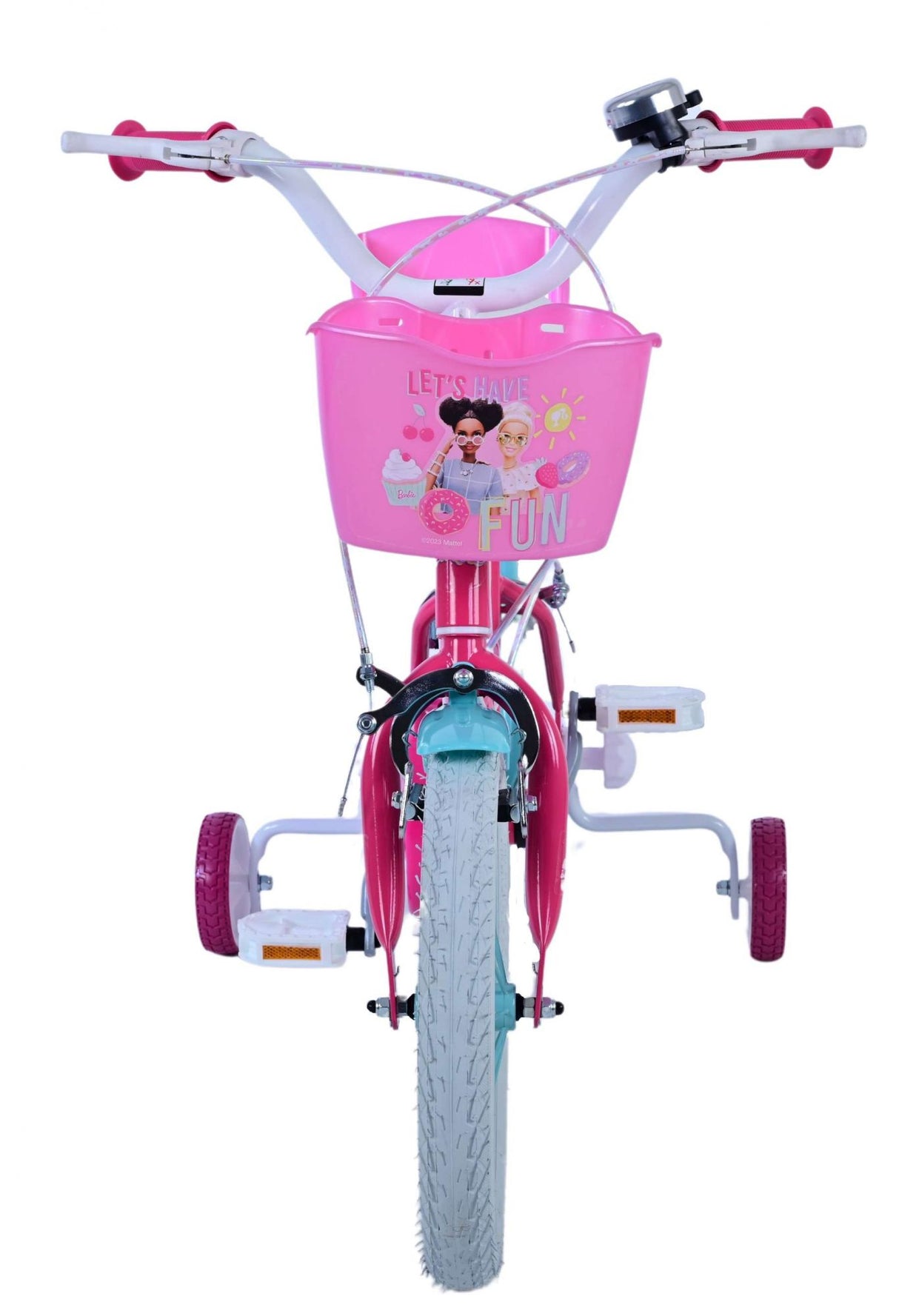 Volare Barbie Kinderfahrrad für Mädchen - 14 Zoll - Rosa mit Zweihandbremsen