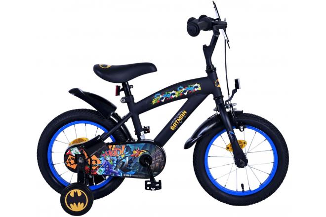 Kinderfahrrad Batman 14 Zoll von Volare - Schwarz, Leicht, mit Stützrädern