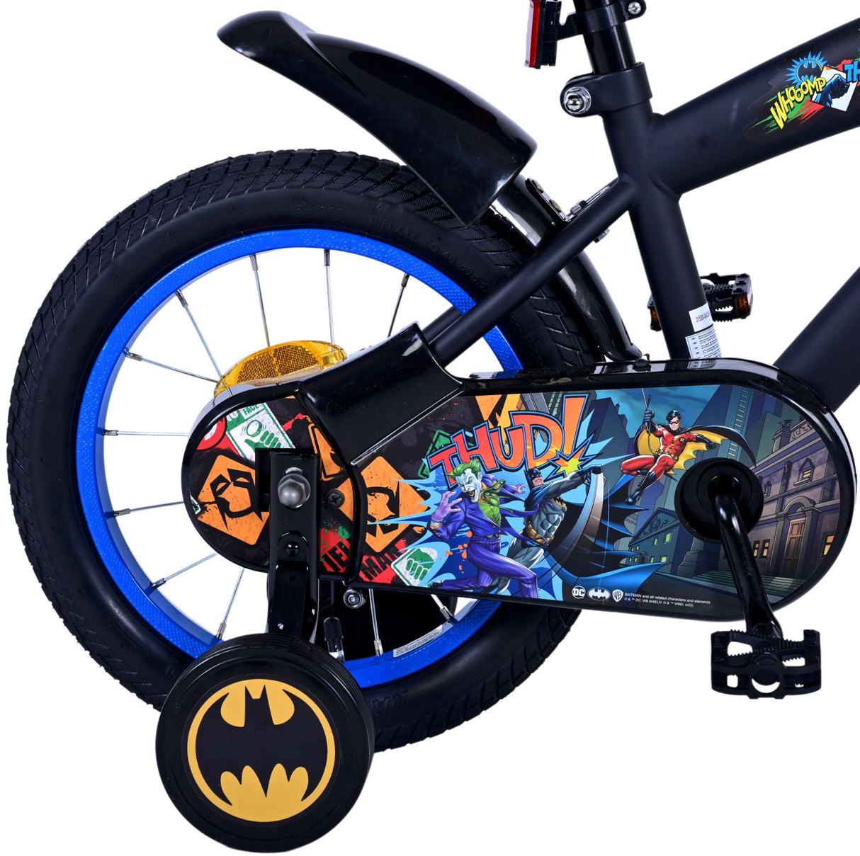 Kinderfahrrad Batman 14 Zoll von Volare - Schwarz, Leicht, mit Stützrädern